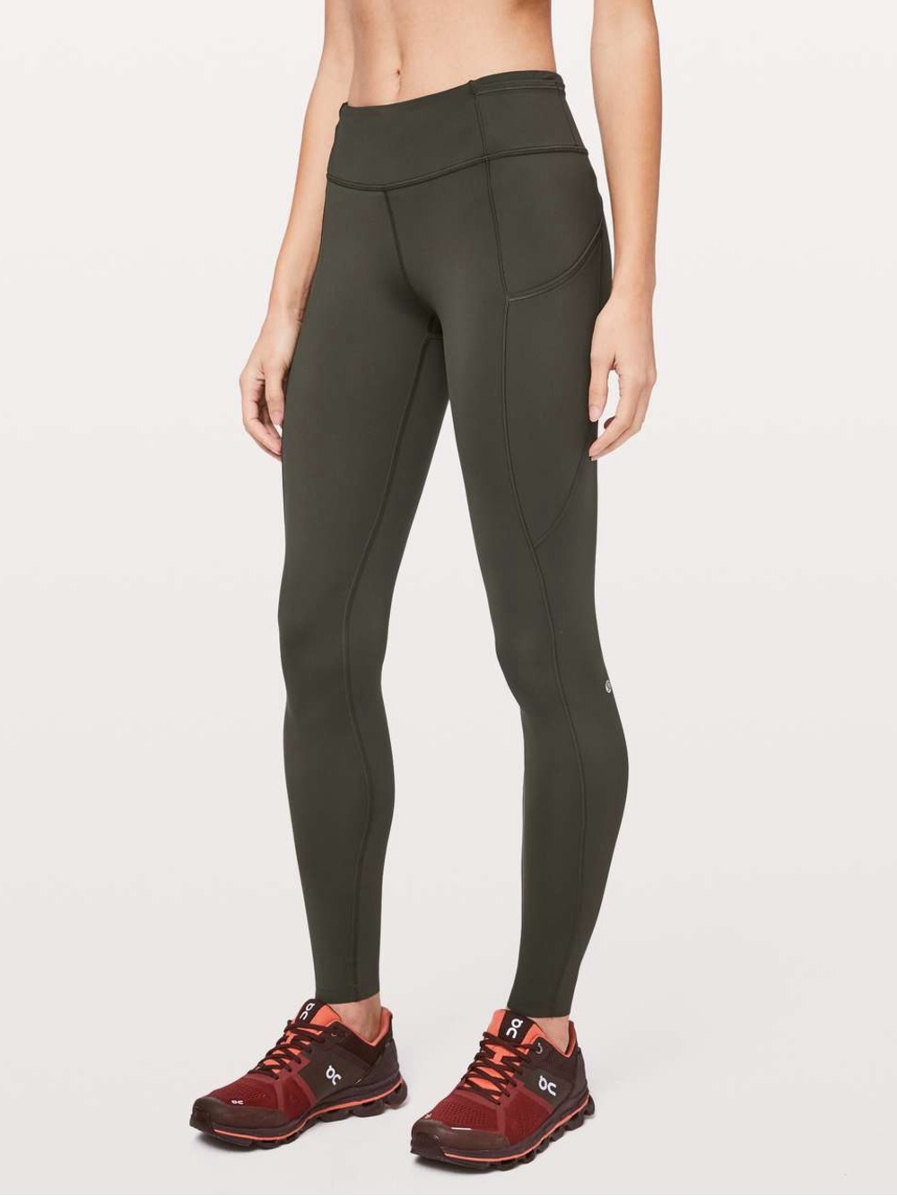 Lululemon Fast & Free 7/8 Tight II *Non-Reflective Nulux 25" Dark Olive 8